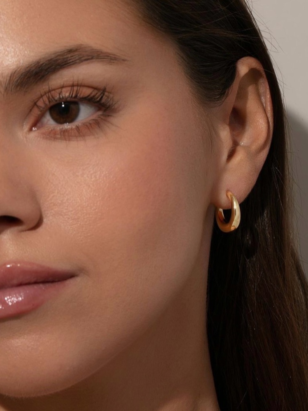 Uncommon James Polished Gold Chunky Mini Hoop Earrings - Women Jewelry
